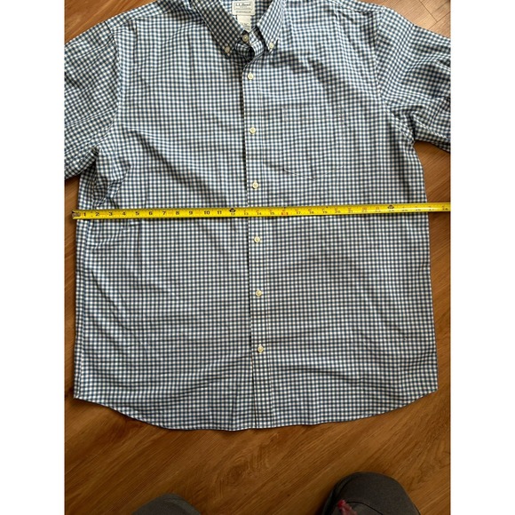 LL Bean Mens Traditional Fit Blue Gingham Button Down Shirt XL REG Long Sleeve - Picture 4 of 4
